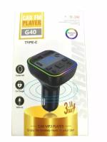 Автомобильный FM-трансмиттер Wireless FM G-40 (2USB/AUX/Micro SD) черный