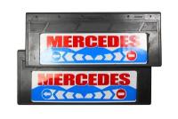 Брызговики узкие светоотражающие на грузовик MERCEDES "Кирпич-Стрелка" (Красный, белая основа) комплект 660х270 (резина)