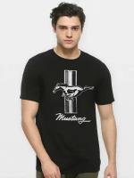 Футболка Design Heroes Мустанг / Mustang Мужская Черная 3XL