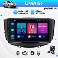 Автомагнитола для LIFAN X60 (2012-2018) на Android (9", CarPlay, Wi-Fi, GPS, Bluetooth) +камера