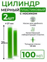 Цилиндр мерный пластиковый с носиком, 100 мл, 2 шт