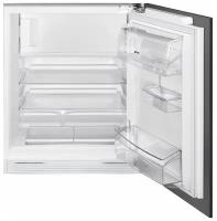 Встраиваемый холодильник Smeg морозильное отделение сверху, монтаж под столешницу