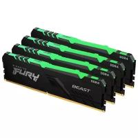 Оперативная память Kingston DDR4 64Gb (4x16Gb) 3600 MHz pc-28800 FURY Beast Black RGB (KF436C18BBAK4/64)