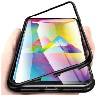 Чехол-бампер MyPads для Samsung Galaxy A70 / A70s SM-A705F (2019) магнитный из закаленного стекла и металла с двухсторонней прозрачной крышкой ме
