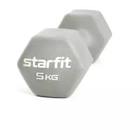 Гантель неопреновая Starfit Db-201 5 кг, тепло-серый пастель