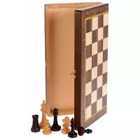 WoodGames Шахматы "Миттельшпиль" из бука с утяжелёнными турнирными фигурами (36 х 18 х 4,5 см)