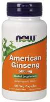 Капсулы NOW American Ginseng, 90 г, 500 мг, 100 шт