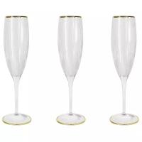 6 бокалов для шампанского Пиза золото Same SM2103_GAL 0,15 л Хрусталь