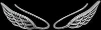 Серьги бижутерия клаймберы без прокола на ухо "Крылья" длинные сережки зажимы клипсы модные готические змея клевер сердечки крест висячие