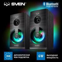 Колонки для компьютера / Акустическая система 2.0 SVEN SPS-512 чёрный / USB / мощность 6 Вт / подсветка