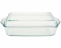 Форма для запекания стеклянная с крышкой для духовки Merali 5 л форма для выпечки прямоугольная кастрюля-утятница