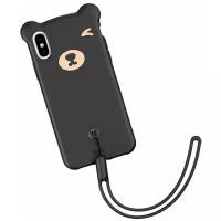 Чехол накладка Baseus Bear Silicone Case For iP XS Max 6.5inch Black