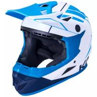 Шлем Full Face DH/BMX KALI Zoka, 6 отверстий, Mat Wht/Blu/Nvy (белый-синий-голубой), ABS (Размер: L (Обхват головы: 58-60 см))