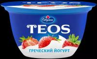 Йогурт Teos Савушкин продукт греческий 2% клубника 140г Россия, бзмж