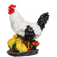 Садовая фигурка Курица с цыплятами H-30см