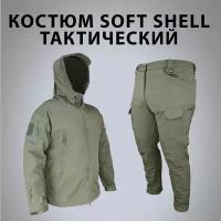 Костюм SoftShell (софтшелл) демисезон флис олива (olive) XL