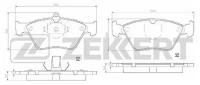 BS2877 ZEKKERT Колодки торм. диск. передн. Opel Calibra A 93- Omega B II 94- Vectra A 93- Saab 900 (YS3D) 93-