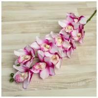 --- Цветы искусственные "Орхидея амабилис" 90 см, бело-сиреневая