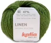 Пряжа Linen Katia, 50гр/112м 53% Хлопок,47% Лен, цвет 30 зеленый, 1 моток