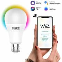 Умная лампа Wi-Fi Gauss Smart Home А60 8,5W 806лм E27, управление голосом/смартфоном, с изменением цвета и температуры, диммируемая