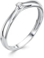 Кольцо помолвочное АЛЬКОР, серебро, 925 проба, бриллиант