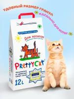 Наполнитель древесный "PrettyCat Wood Granules" для котят 12 л/ 4 кг