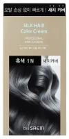 Краска для закрашивания седины THE SAEM Silk Hair Color Cream Gray Hair Natural Black (Черная) 60g+60g