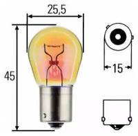 Лампа Накаливания Желтая Py21w / 24V / 21W / Ba15s Py21w, 24V, 21W, Тип Цоколя: Bau15s HELLA арт. 8GA006841241