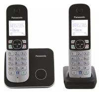 РТелефон Dect Panasonic KX-TG6812RU черный труб. в компл.2шт АОН