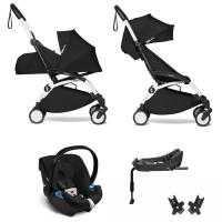 YOYO2 BABYZEN Коляска 4 в 1 с люлькой Newborn Pack, Black,Белая рама