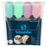 Schneider Набор маркеров-текстовыделителей 4 цвета 1-5 мм Schneider. Job, пастельные тона, в прозрачном чехле