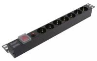 Блок силовых розеток Exegate ServerPro PDU-19H702 Al-7S-C14-SW-O