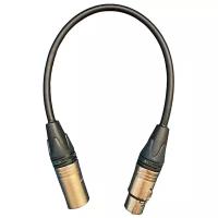 Кабель микрофонный GS-PRO XLR3F-XLR3M (Black) 0,35м, балансный