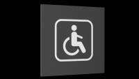 Табличка "Инвалиды", Матовая линейка, цвет Серый, 10 см х 10 см