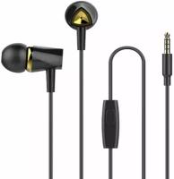 Наушники проводные 3.5mm jack Recci REP-L10 Wired Earphone 1.1 метра - Черный