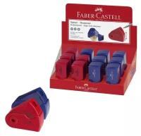 Точилка Faber-Castell с контейнером Sleeve-мини, 1 отверстие, красный/синий