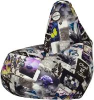 Кресло-мешок Груша велюр Бабочки (размер XXL) PuffMebel