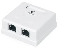 Розетка компьютерная Cabeus RJ-45(8P8C) WS-8P8C-Cat.6-SH-2 категория 6, экранированная, двойная, внешняя, Dual IDC