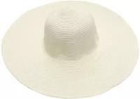 Шляпа, размер 57, белый, бежевый