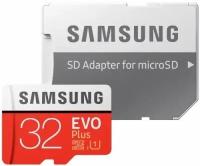 Карта памяти 32GB Samsung MB-MC32GA/APC EVO PLUS, microSDHC, Class 10, UHS-I, U1 (SD адаптер) 20/95MB/s