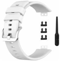 Ремешок силиконовый для смарт-часов Huawei Watch Fit белый