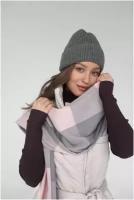 Палантин Cashmere, 180х70 см, розовый, серый