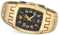 Наручные часы на браслете Omax DBA 167-2-2 под золото с чёрным циферблатом