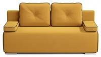 Мягкая мебель Диван кровать прямой Асти Желтый Amigo yellow, обивка Велюр в гостиную, детскую, спальню, кухню, на дачу еврокнижка (192х93х78см)