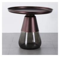 Кофейный столик Casablanca coffee table - высокий (Дымчатое стекло, фиолетовый металл)