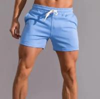 Спортивные короткие шорты для бега и фитнеса цвет голубой (размер: 56, размер производителя: 3xl)