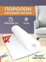 Поролон листовой мягкий мебельный ST 1825 100х200, 5 мм