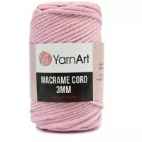 Пряжа для вязания YarnArt 'Macrame Cord 3мм' 250гр 85м (60% хлопок, 40% вискоза и полиэстер) (762 холодный розовый), 4 мотка
