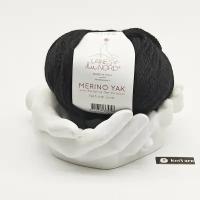 Пряжа Laines du Nord Merino Yak (Мерино Як) 70% меринос экстрафайн, 15% альпака, 15% як, 50гр 115м, цвет 08 черный