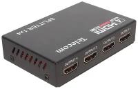 Разветвитель Telecom HDMI на 4 порта, ver.1.4, каскадируемый, с блоком питания, чёрный (TTS5020)